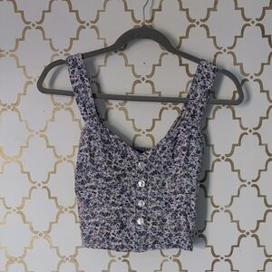 Abercrombie and Fitch Floral Button-Down Crop Top